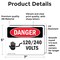 Signmission 120 240 Volts Danger Sign, Vinyl Decal, 7in W x 5in L, 2PK OS-2PACK-DS-D-57-L-1005 - alternate 6